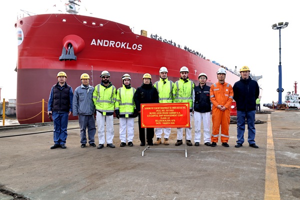 NTS: Launching of a 112,500-dwt LNG Dual Fuel Product/Crude Oil Tanker