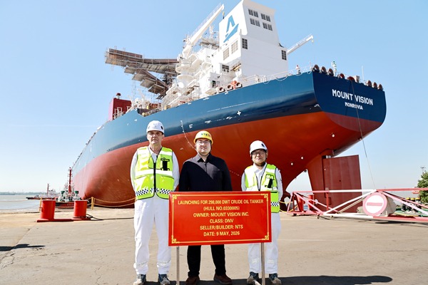 NTS launched a 298,000-dwt LNG dual fuel crude oil tanker